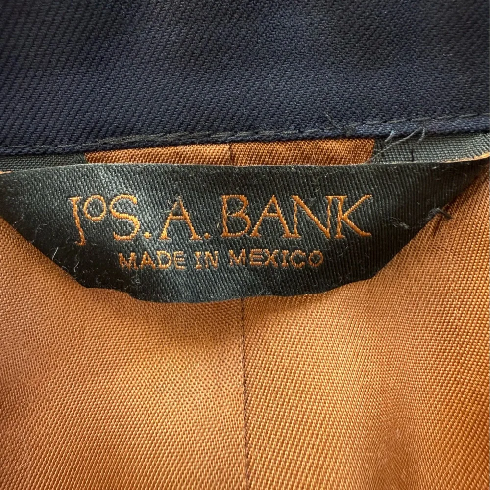 Jos A Bank Slim Fit Joseph Navy Blue 100% Wool Blazer Sport‎ Coat Jacket 44R